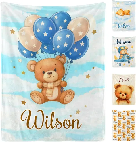 Manta de bebé personalizada para niños y niñas, manta de bebé personalizada ultra suave y acogedora con nombre para niños pequeños, manta de cama de