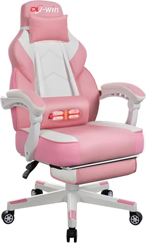 Miniatura 9 de Gaming Chair with Footrest & Lumbar Support, Ergonomic Racing Style Computer Chair, 360° Swivel Height Adjustable Video Game Chair, Massage Office