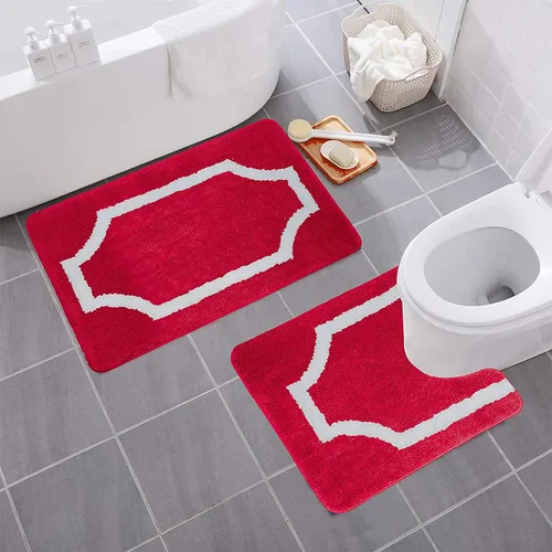 Miniatura 57 de YHF - Alfombras de baño de 20 x 32 pulgadas, extra gruesas y suaves, de microfibra peluda, lavables a máquina, alfombras de baño absorbentes, tapete