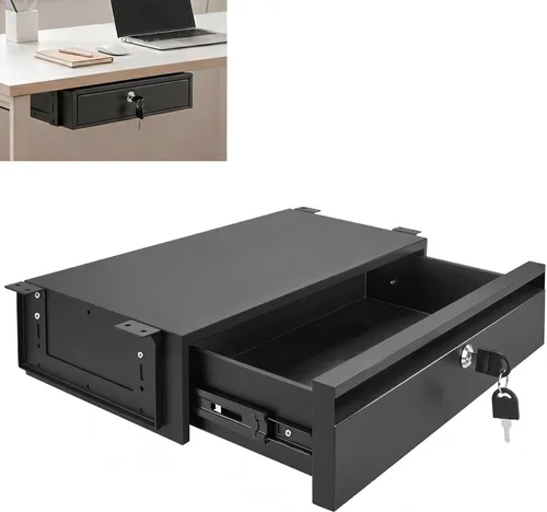 Miniatura 12 de Cajón debajo del escritorio para escritorio de 18 pulgadas, altura ajustable, organizador de almacenamiento extraíble con extensión deslizante