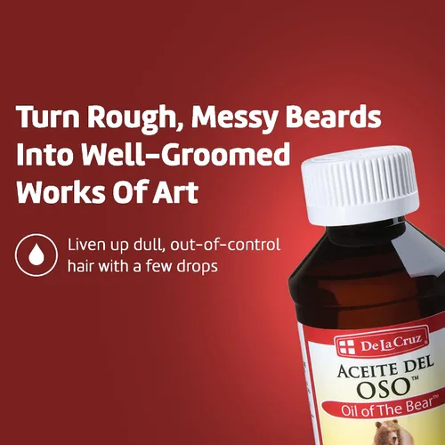 Miniatura 6 de De La Cruz Aceite del Oso para Barba para Hombre - Grooming Brillantine para Cabello, Bigote y Barba - Aceite del Oso