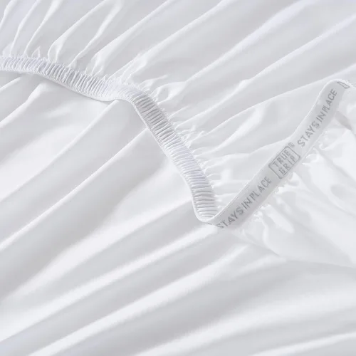 Miniatura 4 de Linen Closet Juego de sábanas de 1200 hilos mezcla de algodón tamaño King de 4 piezas, ultra suave sedoso satén, absorbente de humedad, resistente a