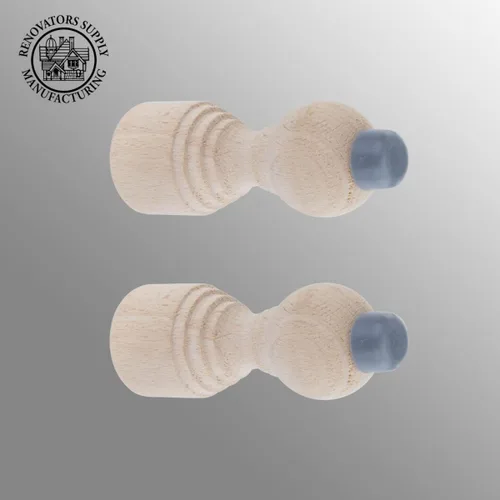 Miniatura 2 de Renovators Supply Manufacturing Tope de puerta de madera para montaje en pared, 3.18 pulgadas de largo, sin terminar, tope de puerta de madera dura