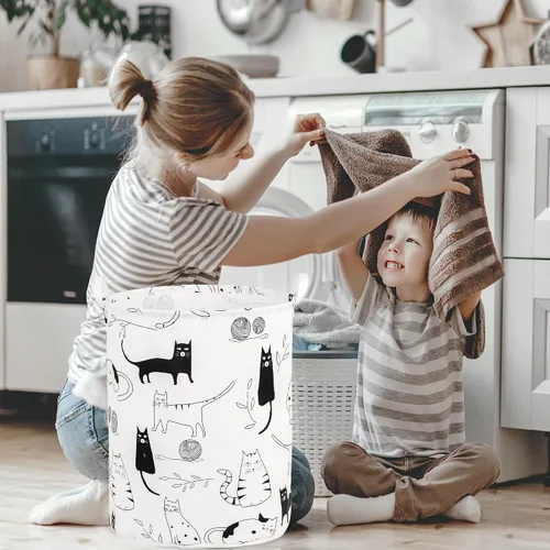 Miniatura 7 de Cesta plegable para ropa sucia para bebé, para guardería, niñas, niños, cesta de ropa sucia, portátil, alta, plegable, linda, cesta organizadora