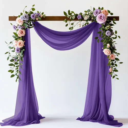 Miniatura 8 de 1 panel de 20 pies para arco de boda, tela transparente azul bebé para drapear, cortinas de gasa para arcos de boda, cortinas azul claro, cortinas
