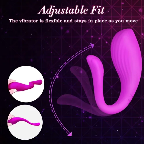 Miniatura 7 de Bragas vibratorias con aplicación y control remoto, vibrador portátil, Healexcer Smartphones Dual Motors Juguetes sexuales para adultos para Púrpura