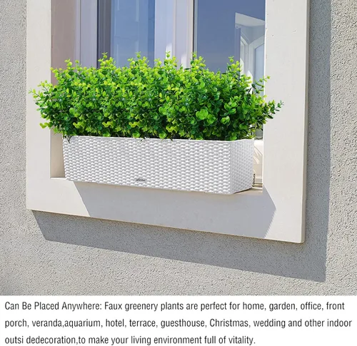Miniatura 2 de XLFAQXM Plantas artificiales, flores, hierba, arbustos, paquete de 8 flores de plástico sintético que no se decoloran, para exteriores, para granja