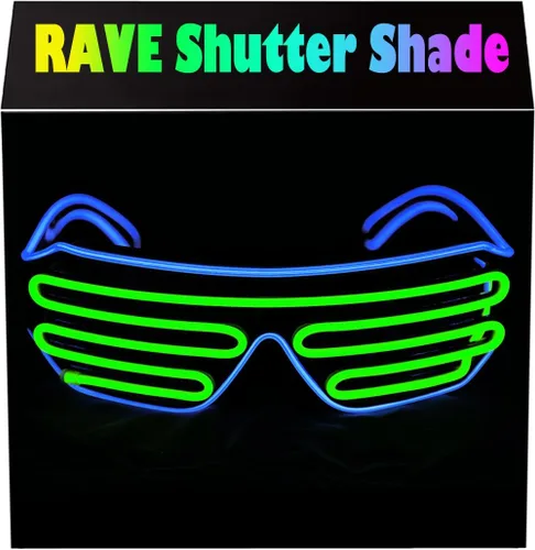 Miniatura 7 de Gafas de LED de Aqua Led de Neón electroluminiscentes para fiestas y disfraces modelo RB03., Púrpura + Azul