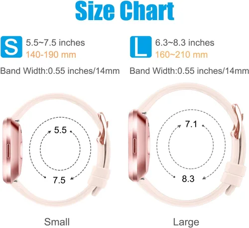 Miniatura 6 de Tobfit Correas de reloj deportivas delgadas, compatibles con Fitbit Versa 2 para mujeres y hombres, correas de silicona de repuesto, paquete de 3