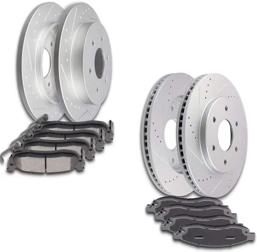 Miniatura 19 de Kit de frenos y rotores, SCITOO 4 rotores de freno y 8 pastillas de freno de cerámica para Jeep Grand para Cherokee 1999-2004