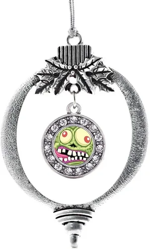 Miniatura 86 de Inspired Silver - Twin One - Adorno festivo de Navidad de plata - Adorno festivo de árbol de Navidad con dije de círculo y circonita cúbica