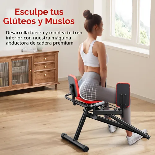 Miniatura 3 de Máquina abductora de cadera para gimnasio en casa Equipo de ejercicio de glúteos y muslos, escultura exterior del muslo, máquina de glúteos