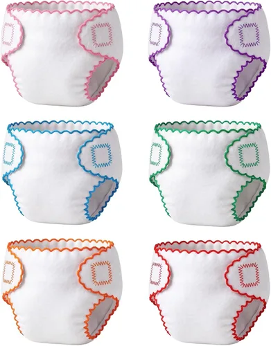 BABESIDE 6 pañales de muñeca de bebé, accesorios de pañales reutilizables para muñecas de bebé de 12 a 15 pulgadas, juego de simulación