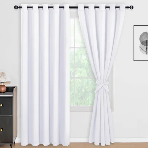 Miniatura 63 de DWCN Cortinas 100% opacas de 84 pulgadas de largo para dormitorio con forro negro, paneles de cortina de ventana de doble capa con aislamiento Azul