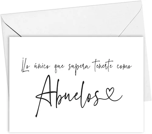Miniatura 10 de Tarjeta de Anuncio de Embarazo en Español para Abuela, Nueva Tarjeta de Revelación de Bebé Bisabuela, Tarjeta para Abuela de Nieto y Nieta, Nueva