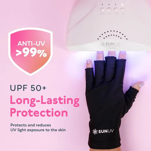 Miniatura 2 de SUNUV Guantes LED para Uñas de Gel, Guantes Anti UV UPF 50+ para Lámpara de Uñas de Gel, Guantes UV Profesionales para Técnicos de Uñas guantes
