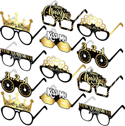 Miniatura 8 de KatchOn, Gafas de Año Nuevo 2025 – Paquete de 12 Gafas de Feliz Año Nuevo 2025, decoraciones de Año Nuevo 2025 Gafas de Año Nuevo 2025