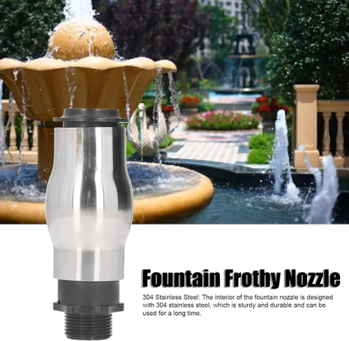 Miniatura 2 de AYNEFY Boquilla de fuente, acero inoxidable 304 rociador de agua de estanque rociador de agua boquilla de fuente de agua G1 rosca macho espuma