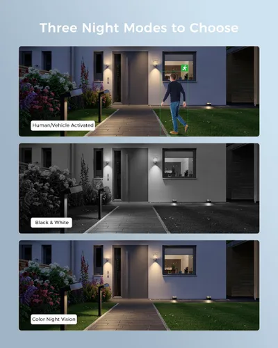 Miniatura 5 de Sistema de cámaras de seguridad Hiseeu 4K PoE [Vista 4K+360°], 8 piezas de cámara PTZ PoE de 8MP con cable para exteriores, detección de personas