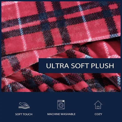 Miniatura 4 de Nautica - Cobija individual, ropa de cama de felpa suave, ideal para cama o sofá, elementos esenciales para dormitorio, con certificación Oeko-Tex
