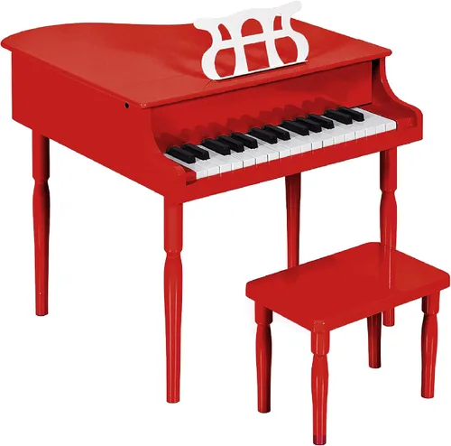 Miniatura 8 de Best Choice Products Juguete clásico de madera para niños de 30 teclas con tapa de piano, banco, estante de música plegable, libro de canciones