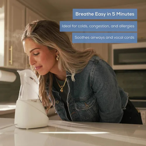 Miniatura 2 de Beurer Inhalador de vapor SI30 para congestión sinusal y alergias, sin medicamentos, configuración rápida de 3 a 5 minutos, ultra silencioso
