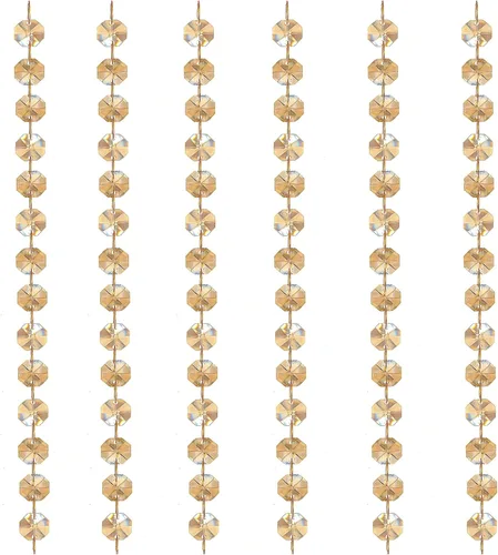 6 pies de cuentas de cristal para candelabro, cadena de cuentas de cristal colgante, cortina de puerta, candelabro, decoración de fiesta de bodas y