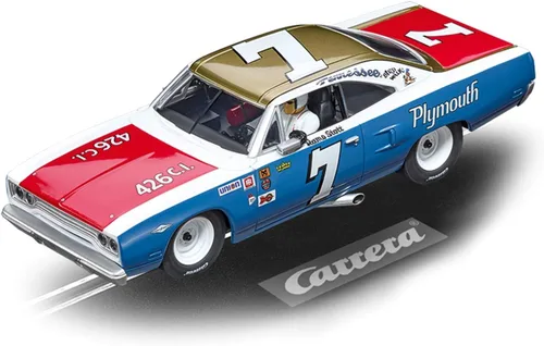 Miniatura 3 de Carrera 30945 Plymouth Road Runner No. 7 - Vehículo de carreras digital a escala 1:32 para carreras de autos Carrera con ranura digital, rojo, azul