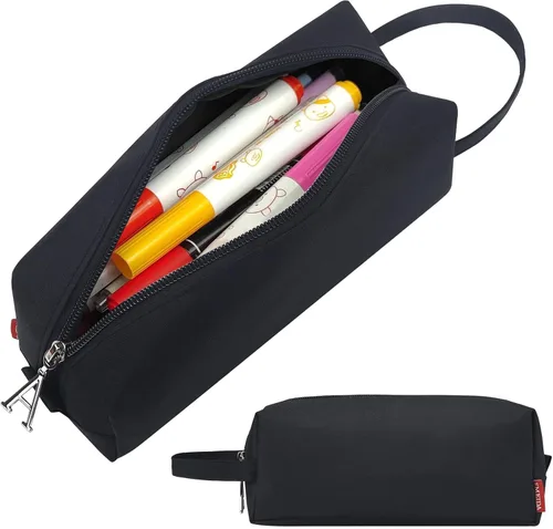 Miniatura 13 de Fmeida Estuche para lápices estético, bolsa de lápices de gran capacidad, estuche portátil para bolígrafos, oficina, papelería, bolsa de maquillaje