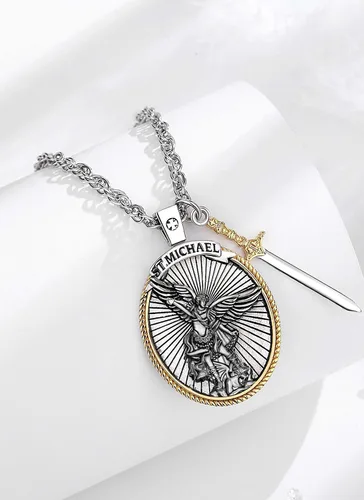 Miniatura 2 de CELESTIA Medallas de plata de ley 925 San MiguelSan CristóbalSan BenitoSan GabrielVirgen MaríaJesúsCaravacaMetatrónSello de los Siete Arcángeles