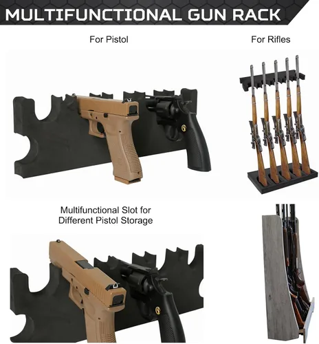 Miniatura 5 de OCQOTAT Estante para Armas para Almacenamiento de Armas, Accesorio de Caja Fuerte para Armas para Rifles y Escopetas, Soporte para Armas en Gabinete
