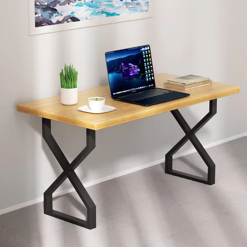 Miniatura 4 de Patas de metal para mesa, muebles industriales negros, juego de 2 patas de mesa de comedor