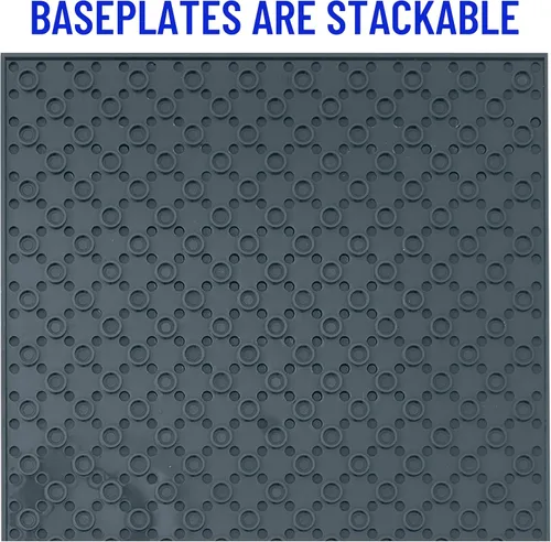 Miniatura 3 de Placas base clásicas de 10 נ10 pulgadas para la construcción con ladrillos por Strictly Briks, 100% compatible con todas las marcas principales; gris