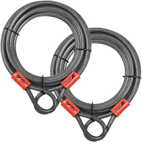 Miniatura 13 de BV Candado de seguridad de cable resistente de 4 pies con bucles – Cable de alambre trenzado de acero extra grueso de 10 mm (3/8"), resistente a