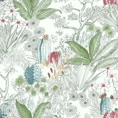 Miniatura 11 de Erfoni Papel Tapiz Verde y Blanco Despegar y Pegar Papel Tapiz de Contacto Floral para Dormitorio 17.7 pulgadas x 78.7 pulgadas Papel Tapiz