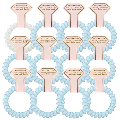 Miniatura 10 de Lazos para el cabello, 12 bobinas en espiral para despedida de soltera, regalo de dama de honor para novia, boda, mujeres, fiestas, invitados, Negro