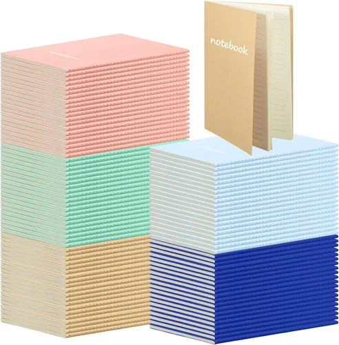 Miniatura 15 de Mimorou 100 piezas de cuadernos diarios a granel - Cuadernos kraft de tapa blanda A5 pequeños de 5.5 pulgadas x 8.3 pulgadas con 60 páginas 30 hojas