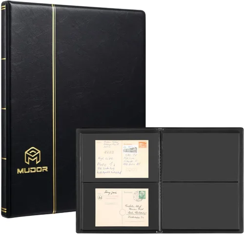 Miniatura 13 de Álbumes de Sellos MUDOR para Coleccionistas, 1 Libro de Sellos de Bolsillo para Coleccionistas, 10 Hojas de Clasificador de Sellos, Negro