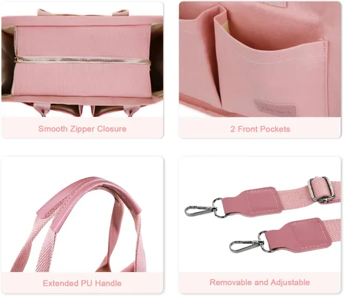 Miniatura 5 de Bolso de lona para mujer con bolsillos, bolso cruzado para portátil de trabajo, bolso de hombro para todo lo demás, bolso de lona para todos