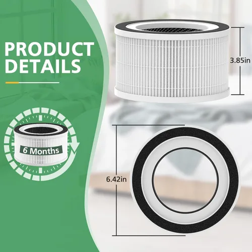 Miniatura 3 de Paquete de 2 filtros de repuesto Hepa compatibles con Afloia Fillo/Halo/para Mooka Allo, filtración HEPA 3 en 1 para reemplazo de filtro purificador