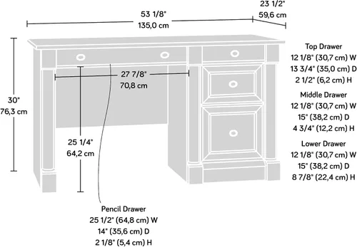 Miniatura 3 de Sauder Escritorio para computadora Palladia, acabado cereza selecto