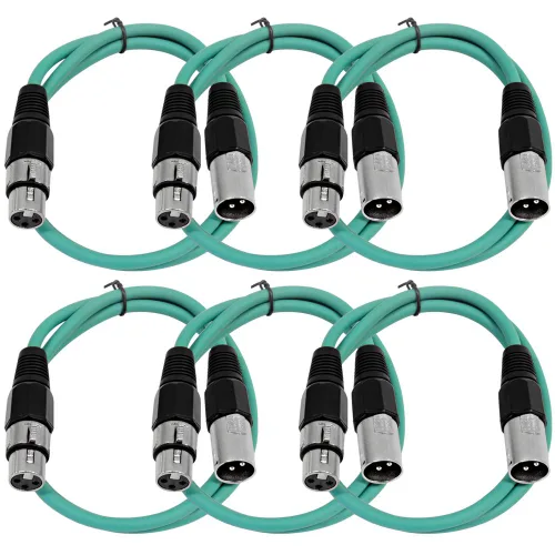 Miniatura 10 de Seismic Audio SAXLX-2Brown-Paquete de 6 cables de conexión XLR de 2 pies marrones - Cables de micrófono - Cables XLR macho a hembra - 2 pies