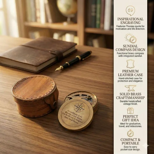 Miniatura 5 de Compass Gift for Mom/Dad, Vintage Pocket Compass Engraved with Go Confidently Customized Gifts for Women/Men, Baptism 2026 Communion Christian