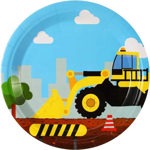 Miniatura 4 de Juego de 97 piezas de suministros para fiesta de cumpleaños de construcción, para niños, sirve para 24 excavadoras de invitados, camión excavador