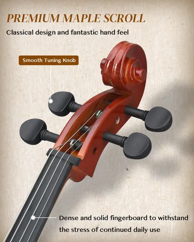 Miniatura 2 de Ktaxon 4/4 Violonchelo eléctrico de tamaño completo con scroll clásico, diapasón premium y captador sin igual, incluye bolsa acolchada de 7mm, arco
