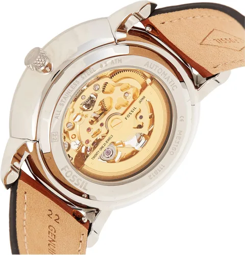 Miniatura 9 de Fossil Neutra - Reloj automático para hombre, tamaño de caja de 1.732in, movimiento automático, correa de cuero, plata, correa, plateado, Correa