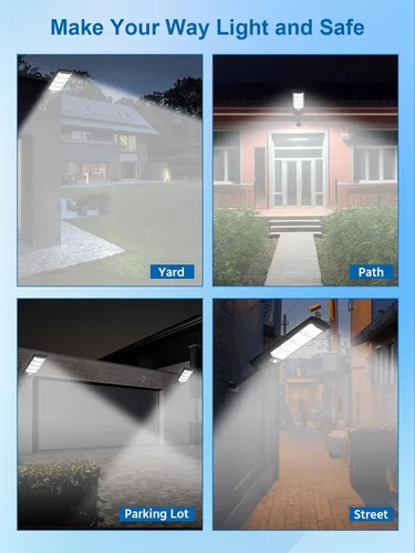 Miniatura 8 de 432LEDS - Farola solar para exteriores IP67Waterfroof, 6500K luces solares de inundación al aire libre del atardecer al amanecer, sensor