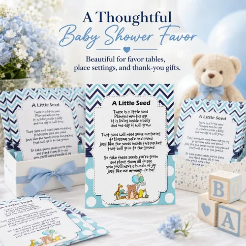 Miniatura 3 de CHOOBLY Recuerdos de baby shower de niño para invitados 20 paquetes de semillas de flores silvestres Prellenados Mezcla de semillas de ramo