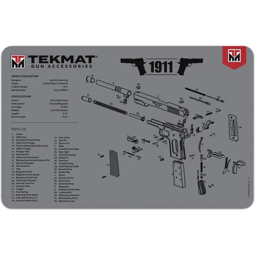 Miniatura 7 de TekMat 1911 Alfombrilla de limpieza para armas, color negro, talla única