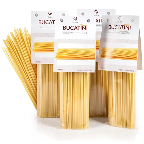Miniatura 11 de Gusta Penne Rigate Pasta italiana de primera calidad de Italia - Pasta orgánica "Al Dente" de sémola de trigo duro, pasta gourmet y sin OMG